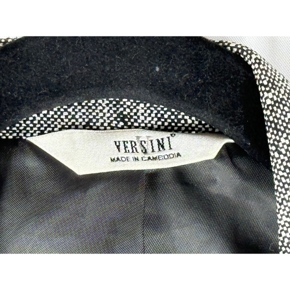 Vintage Versini Mens 46L 100% Silk Blazer Grey Salt and Pepper Tweed Two Button - Picture 4 of 9